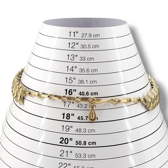 Coro Gold Tone Chunky Link Choker Necklace Statement MCM Retro Glam Adjustable - Picture 5 of 14